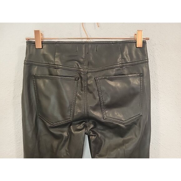Free People Faux Leather Flared Pants Size 25 Women's Festival Boho Back Pockets - Picture 5 of 9